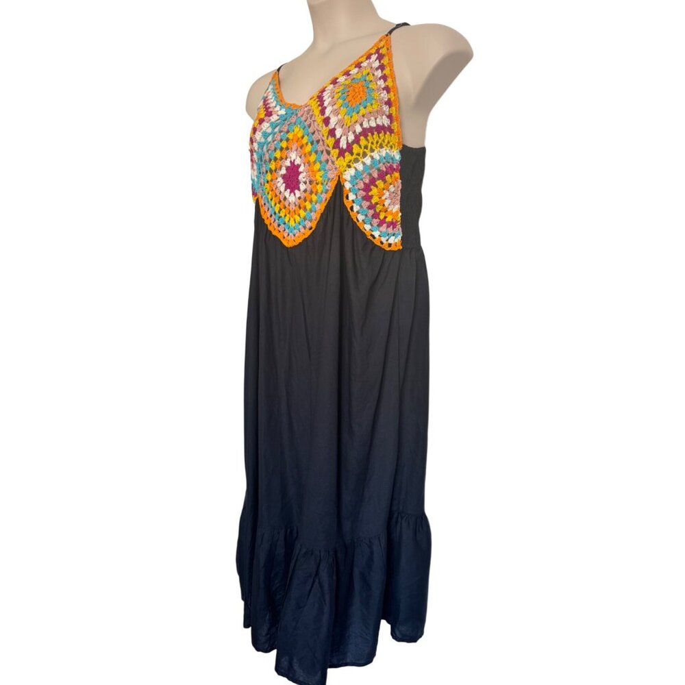 Raviya Crochet Swim Cover Up Size 0X Sundress Smocked Stretch Adjustable Straps - Picture 10 of 14